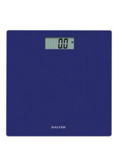 Salter Glass Digital Platform Bathroom Scale - Blue Salter Glass Digital Platform Bathroom Scale - Blue